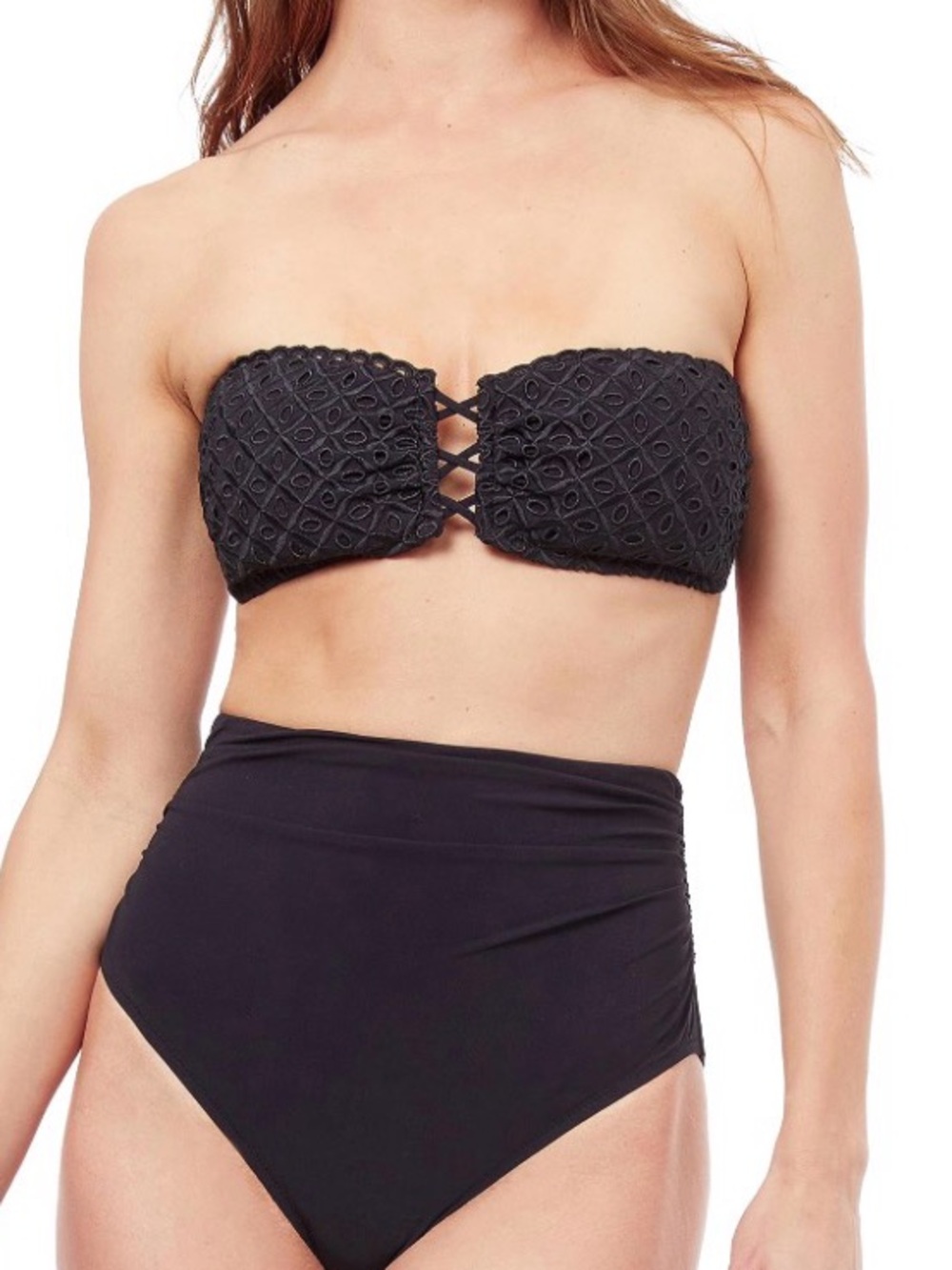 Profile by Gottex - Top Only NWOT Women's Black Bandeau Bikini swim top USA 10